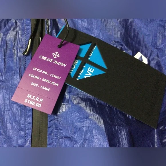 CREATE 2MRW MEN'S BOMBER JACKET CS9627 Blue/Wht - Picture 5 of 11